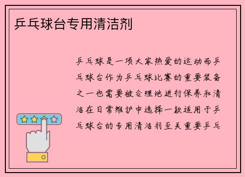 乒乓球台专用清洁剂