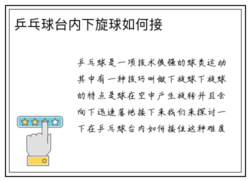 乒乓球台内下旋球如何接