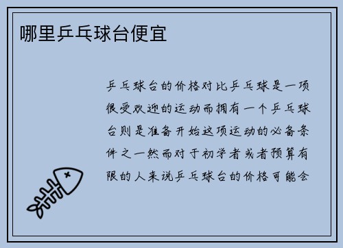 哪里乒乓球台便宜